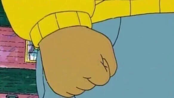 Arthur's clenched fist repressed anger meme template