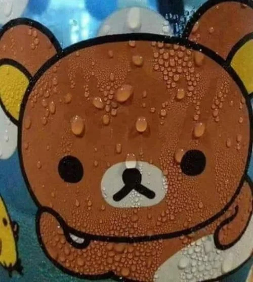 Bear sweating nervously meme template