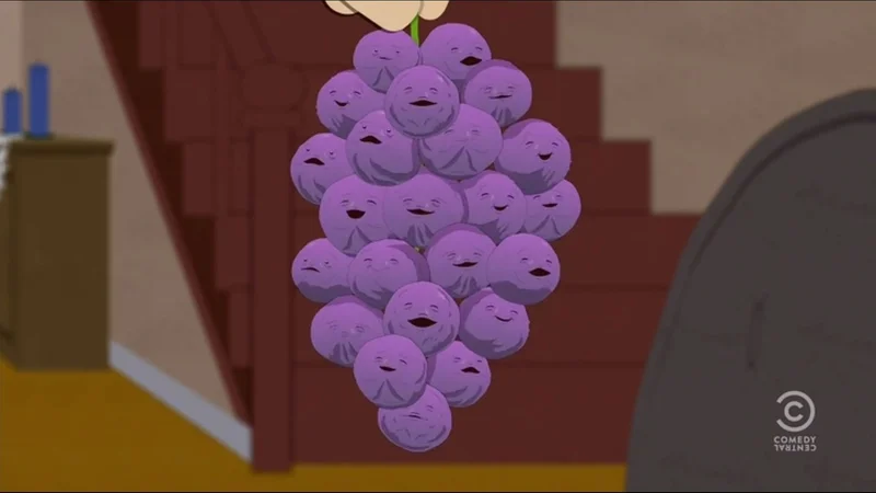 South Park Member Berries purple grape cluster with faces