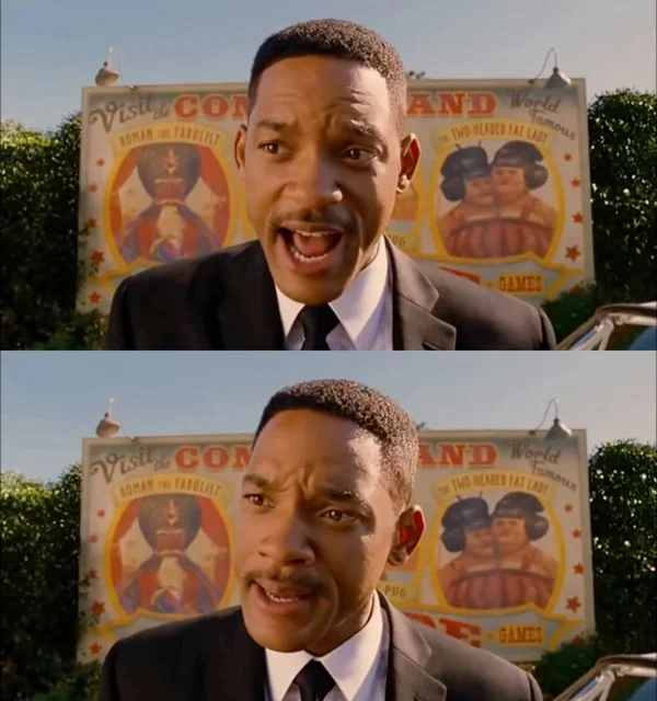 Men in Black meme template: Agent K holding the neuralyzer from the 1997 film