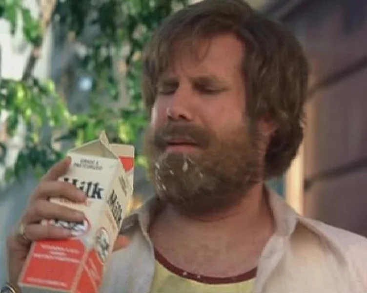 Milk Was a Bad Choice meme template: Ron Burgundy (Will Ferrell) in Anchorman realizing his mistake
