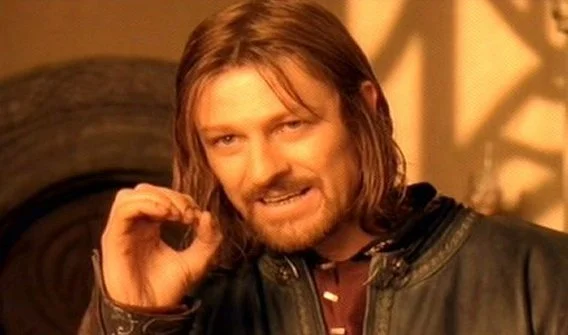 One Does Not Simply meme template: Boromir from Lord of the Rings holding up a hand while speaking