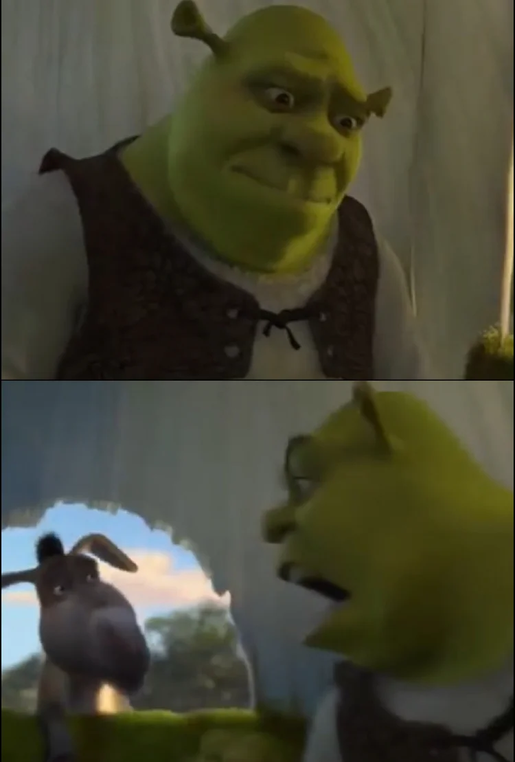Shrek Yelling at Donkey meme template