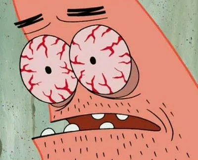 Sleep Deprived Patrick meme template