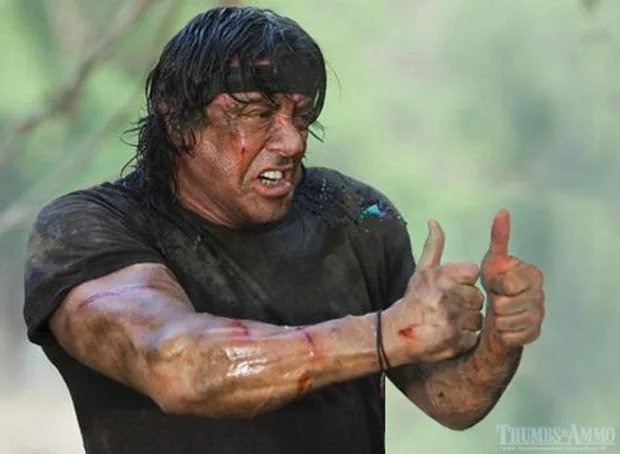 Thumbs Up Rambo meme template