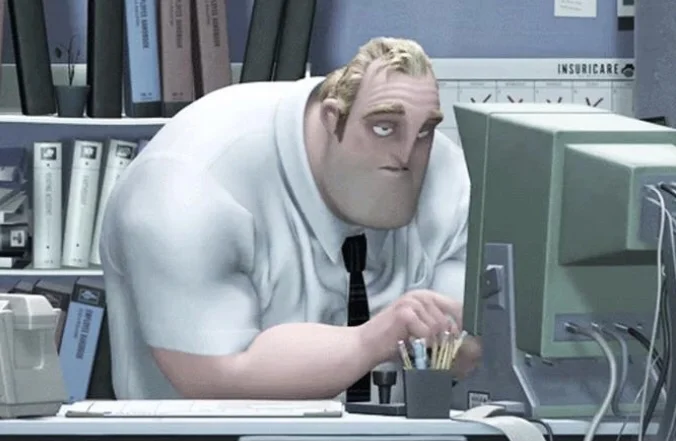 Tired Mr. Incredible meme template