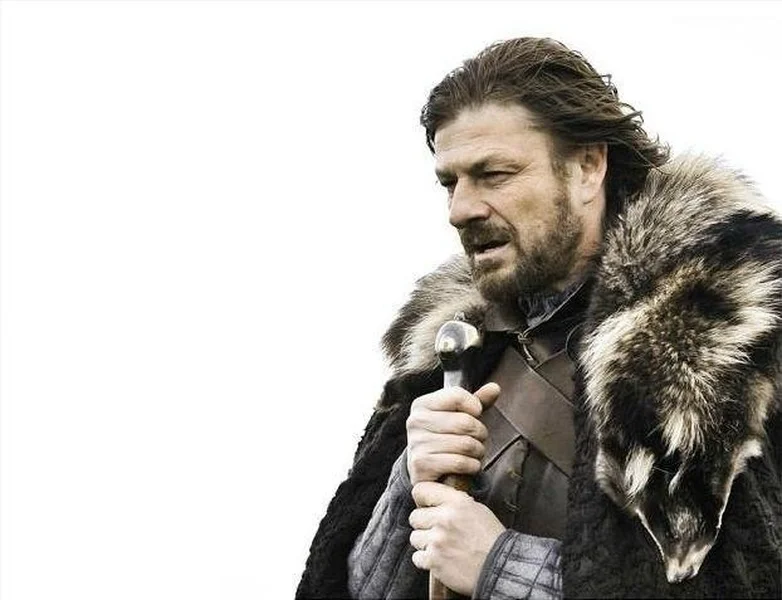 Winter is coming meme template: Ned Stark from Game of Thrones delivering a grave warning